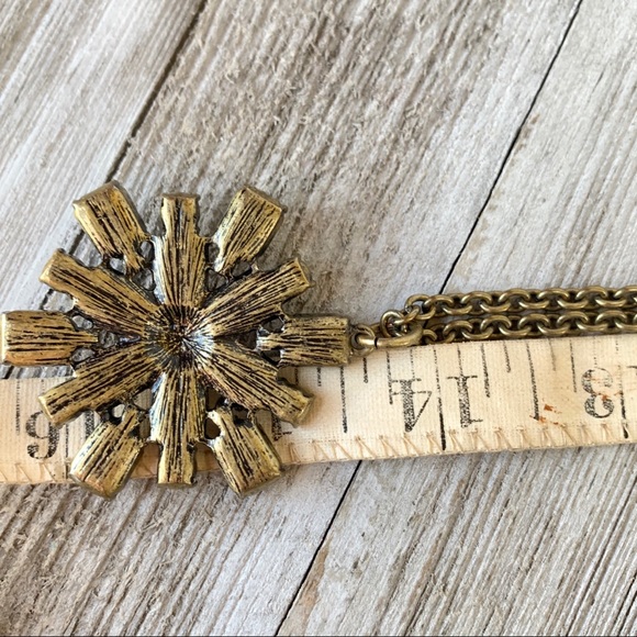 J. Crew Antique Bronze Rhinestone Pendant Necklace - Picture 6 of 6